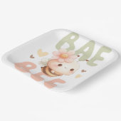 PASTEL WATERVERF ROZE & GROENE BABY BEE PAPIEREN BORDJE (Gebogen)