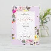 Pastel Waterverf Rozen + roze champagne bubbels Kaart (Staand voorkant)