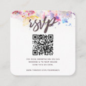 Pastel Waterverf RSVP QR-code Informatiekaartje (Voorkant)
