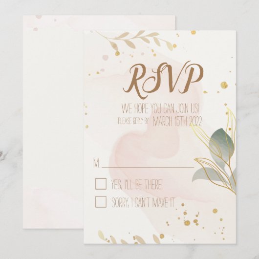 Pastel waterverf RSVP Save The Date (Voorkant / Achterkant)