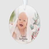 Pastel Waterverf rustieke winter botanische foto Ornament (voorkant)