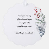 Pastel Waterverf rustieke winter botanische foto Ornament Kaart (Achterkant)