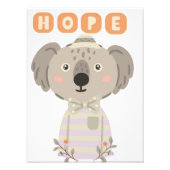 Pastel Waterverf Schattige Hope koala Christelijk  Foto Afdruk (Voorkant)