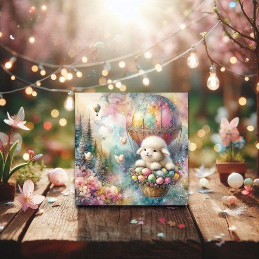 Pastel Waterverf Schattige Lamb Chicks Easter Feestdagenkaart