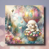 Pastel Waterverf Schattige Lamb Chicks Easter Feestdagenkaart