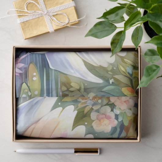 Pastel Waterverf Schilderachtig zwanen Decoupage Tissuepapier (Geschenk)