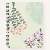 pastel waterverf schilderen bloemengroen notitieboek (Voorkant)