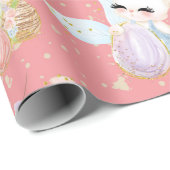 PASTEL WATERVERF SNELLT EENVOUDIGERE BUNNEN AAN CADEAUPAPIER (Rol Hoek)