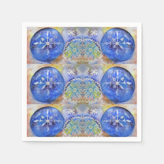 Pastel Waterverf Snowflakes Servet (Voorkant)