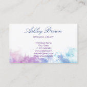 Pastel Waterverf Social Media Manager Blogger Visitekaartje (Achterkant)