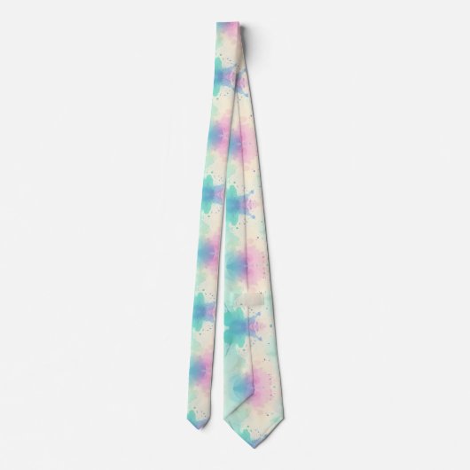 Pastel Waterverf Splash Artistiek Abstract eigenzi Stropdas (Achterkant)