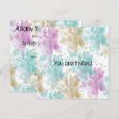 Pastel Waterverf Splatter Abstract Baby shower Kaart (Voorkant / Achterkant)