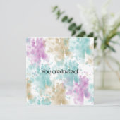 Pastel Waterverf Splatter Abstract Baby shower Kaart (Staand voorkant)
