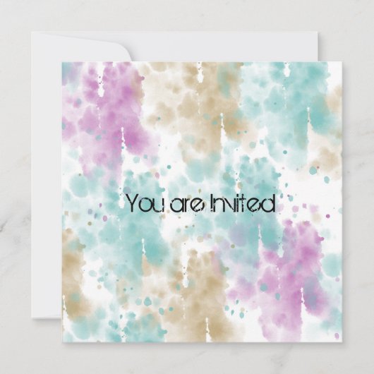 Pastel Waterverf Splatter Abstract Baby shower Kaart (Voorkant)
