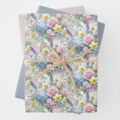 Pastel Waterverf Spring Blossoms Wrapping Paper (In situ)