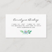 Pastel Waterverf Spring Flowers Floral Garland Visitekaartje (Achterkant)