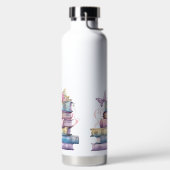 PASTEL WATERVERF STAPEL BOEKEN MET VLINDER WATERFLES (Links)