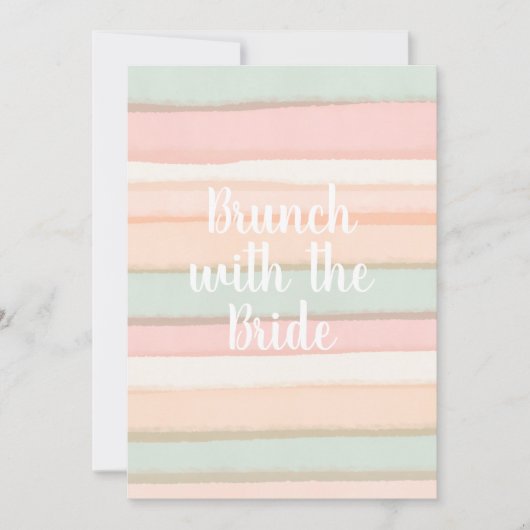Pastel Waterverf Stripes Brunch Vrijgezellenfeest Kaart (Voorkant)