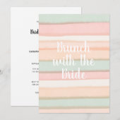 Pastel Waterverf Stripes Brunch Vrijgezellenfeest Kaart (Voorkant / Achterkant)