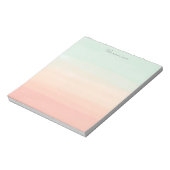 Pastel Waterverf Stripes Green Peach Personalized Notitieblok (Linkerzijde)