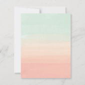 Pastel Waterverf Stripes Green Peach Personalized Notitiekaartje (Achterkant)