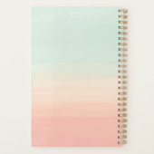 Pastel Waterverf Stripes Seafoam en Perziknaam Planner (Achterkant)