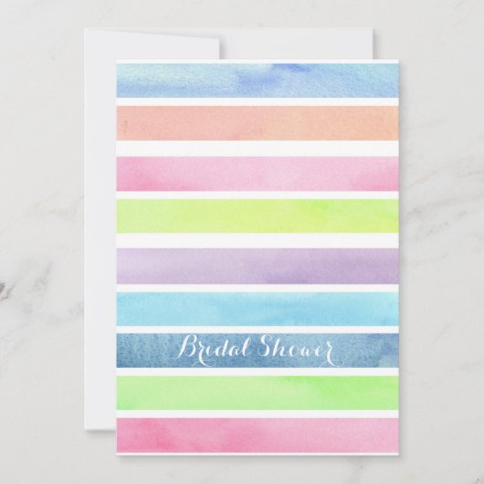 Pastel Waterverf Stripes Vrijgezellenfeest Custom Kaart (Voorkant)