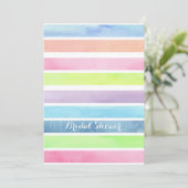 Pastel Waterverf Stripes Vrijgezellenfeest Custom Kaart (Staand voorkant)