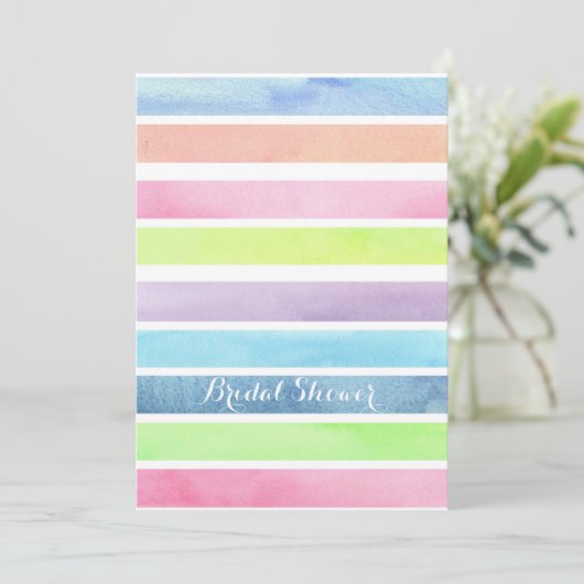 Pastel Waterverf Stripes Vrijgezellenfeest Custom Kaart (Staand voorkant)