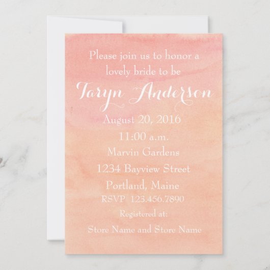 Pastel Waterverf Stripes Vrijgezellenfeest Custom Kaart (Achterkant)