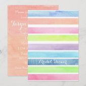 Pastel Waterverf Stripes Vrijgezellenfeest Custom Kaart (Voorkant / Achterkant)