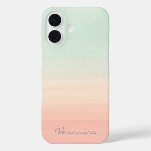 Pastel Waterverf Stripes Zee Case-Mate iPhone Case (Achterkant)
