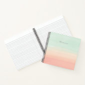 Pastel Waterverf Stripes Zee Notitieboek (Binnen)