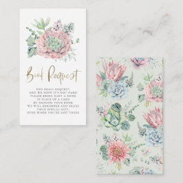 Pastel Waterverf Succulent Book Request Informatiekaartje