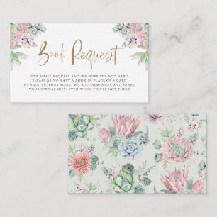 Pastel Waterverf Succulent Book Request Informatiekaartje