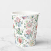 Pastel Waterverf Succulent en Cactus Pattern Papieren Bekers (Voorkant)