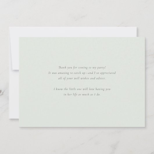 Pastel Waterverf Succulenten Baby shower Bedankkaart (Achterkant)