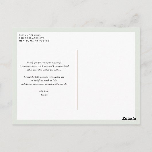 Pastel Waterverf Succulenten Verjaardag Bedankt Briefkaart (Achterkant)