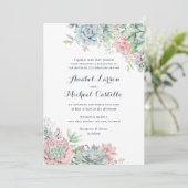 Pastel Waterverf Succulents Weddenschap Kaart (Staand voorkant)