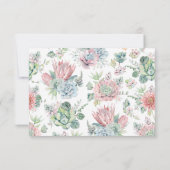 Pastel Waterverf Succulents Weddenschap RSVP Repla Kaart (Achterkant)