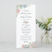 Pastel Waterverf Succulents Wedding Programme Programmakaart (Staand voorkant)