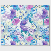 Pastel Waterverf Summer Flowers Patroon Cadeaupapier (Vlak)