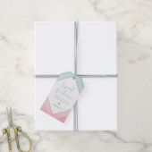 Pastel Waterverf Sweet Sixteen Dank u Aqua Cadeaulabel (Met Touw)