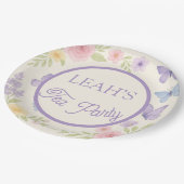 Pastel Waterverf Tea Party Floral Verjaardag Bord (Gekanteld)