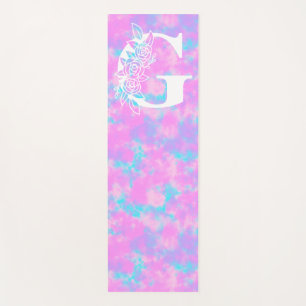 Pastel Waterverf Tie Dye Monogram Yogamat