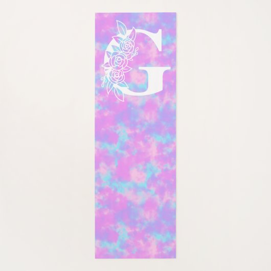 Pastel Waterverf Tie Dye Monogram Yogamat (Achterkant)