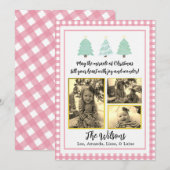 Pastel Waterverf Trees roze kerstKaart Aankondiging (Voorkant / Achterkant)