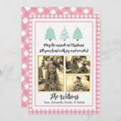 Pastel Waterverf Trees roze kerstKaart Aankondiging (Voorkant / Achterkant)