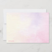 Pastel Waterverf Unicorn en ballonnen Bedankkaart (Achterkant)