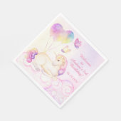 Pastel Waterverf Unicorn en ballonnen Birthday Na Servet (Hoek)